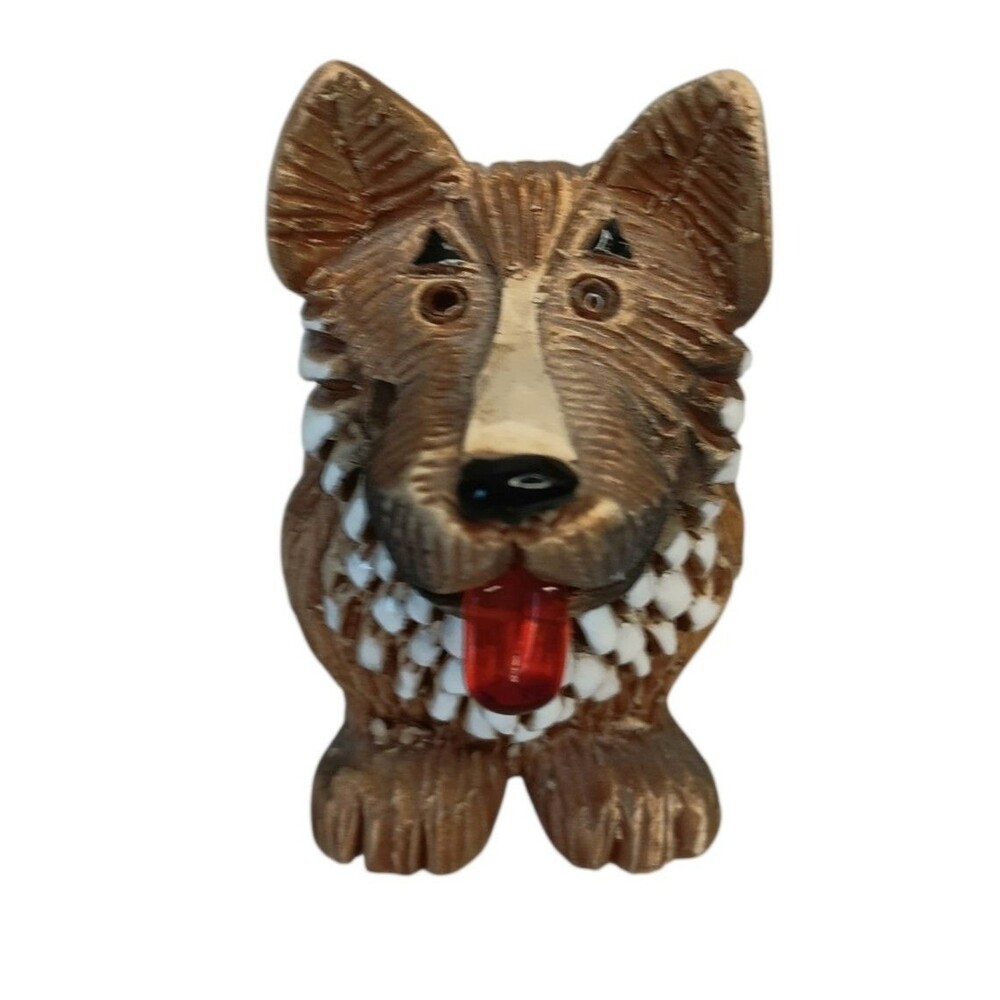 Vintage Artesania Rinconada German Shepherd Figurine Handmade In Uruguay